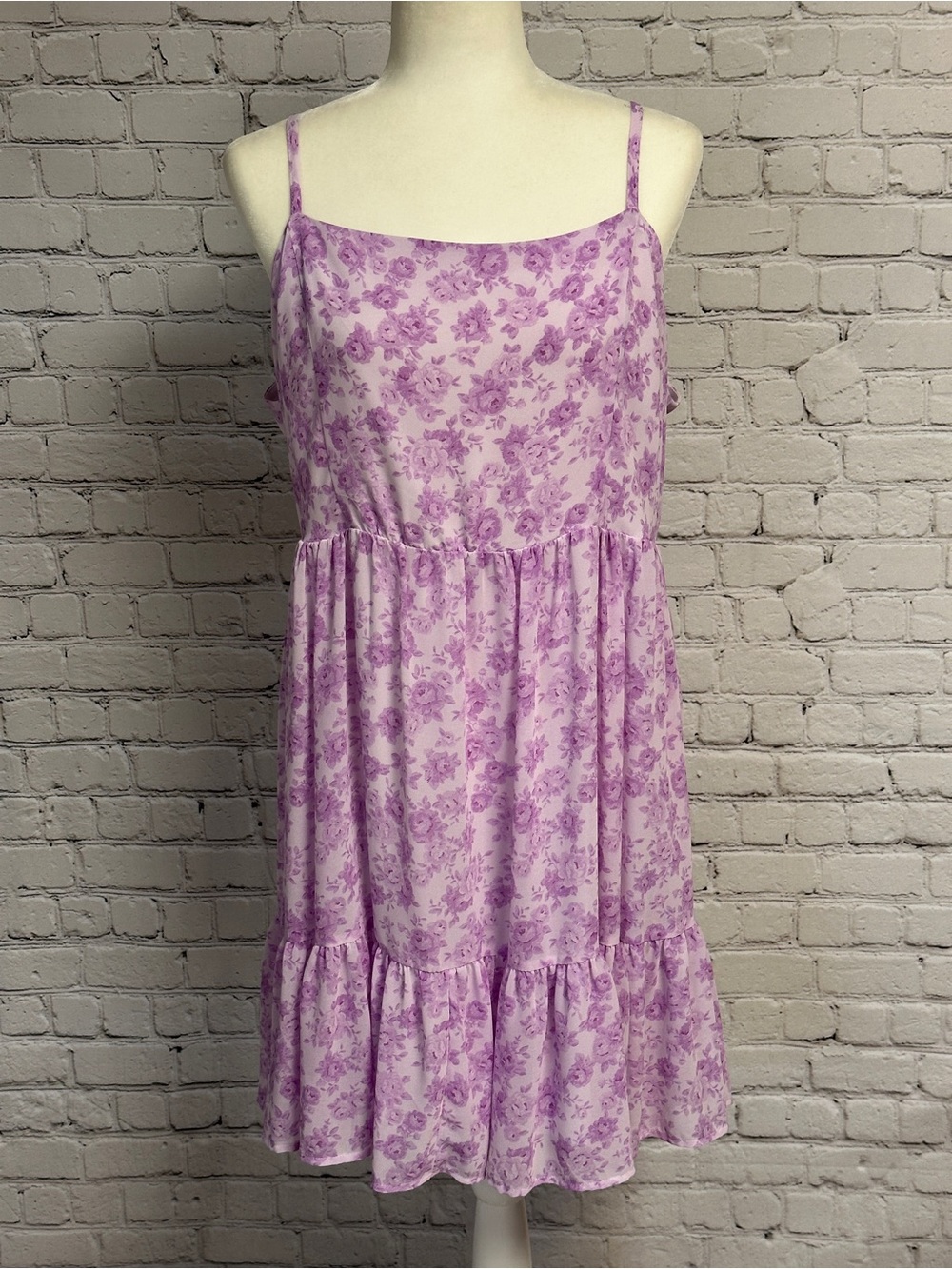 Forever 21 Lavender Floral Woven Dress Size XL